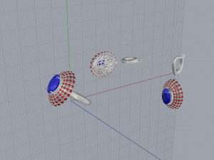 ring end earrings Model 3D