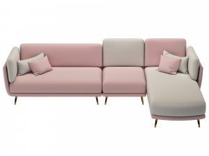 velvet upholstered sofa homary 3Dモデル