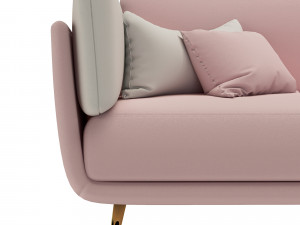 velvet upholstered sofa homary 3D Модель