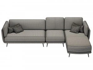 velvet upholstered sofa homary 3D Model