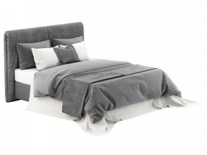 cama boxspring com spray marinho Modelo 3D