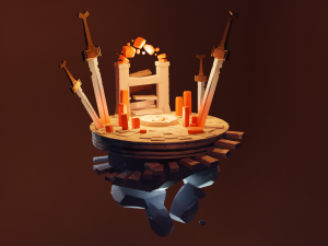 fire swords 3Dモデル
