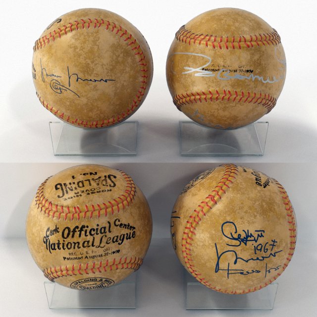 baseball collector balls Model 3D .c4d .max .obj .3ds .fbx .stl .blend