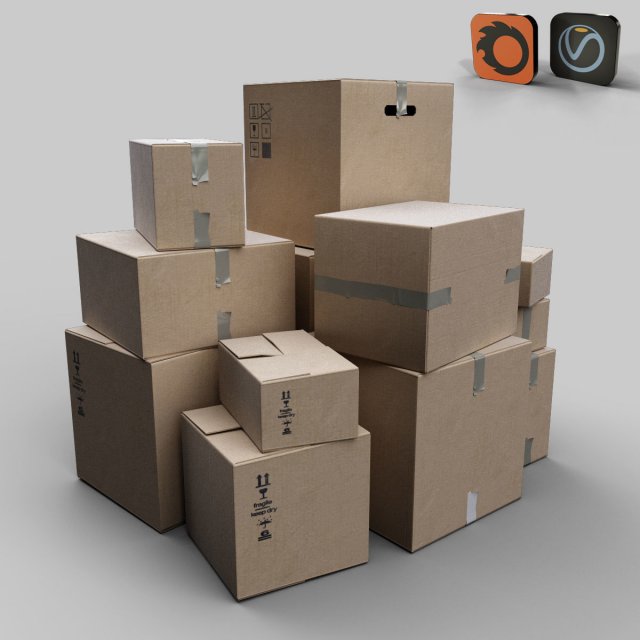 cardbox low-poly Modelo 3D .c4d .max .obj .3ds .fbx .stl .blend 