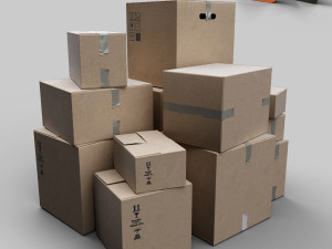 cardbox low-poly 3D-Modell
