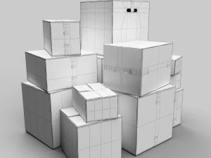 cardbox low-poly 3D Model