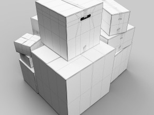 cardbox low-poly Modelo 3D