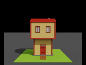 низькополігональний будиночок - воксель - для гри vr ar 3d-друк 3D Модель