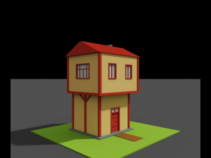 low poly bay house - voxel - for game vr ar 3d printing 3D Model