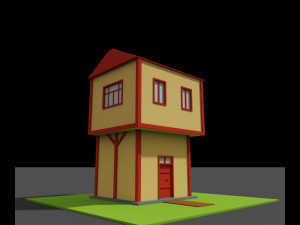 low poly bay house - voxel - for game vr ar 3d printing 3D Model