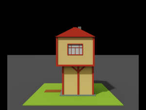 low poly bay house - voxel - for game vr ar 3d printing 3D Model