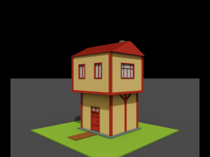 low poly bay house - voxel - for game vr ar 3d printing 3D Model