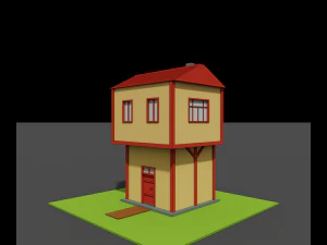 low poly bay house - voxel - for game vr ar 3d printing 3D Model