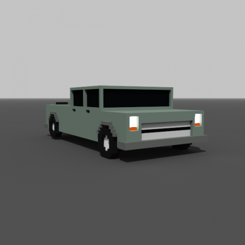 low poly long pickup - voxel - for game vr ar 3d printing 3D Model .c4d .max .obj .3ds .fbx .stl .blend 