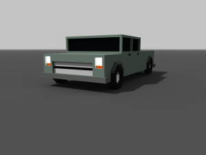 low poly long pickup - voxel - for game vr ar 3d printing 3D Model