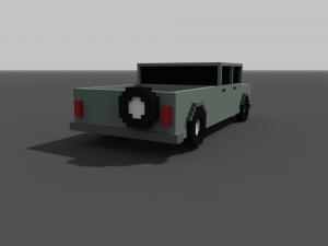 low poly long pickup - voxel - for game vr ar 3d printing 3D Model