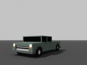 low poly long pickup - voxel - for game vr ar 3d printing 3D Model