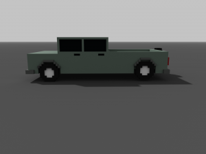 low poly long pickup - voxel - for game vr ar 3d printing 3D Model