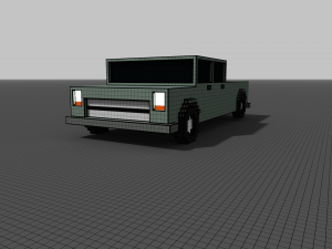 low poly long pickup - voxel - for game vr ar 3d printing 3D Model