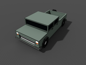low poly long pickup - voxel - for game vr ar 3d printing 3D Model