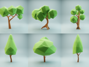 tree set low poly 3D Model