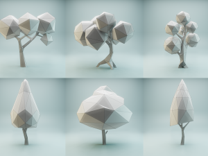 tree set low poly 3D Model