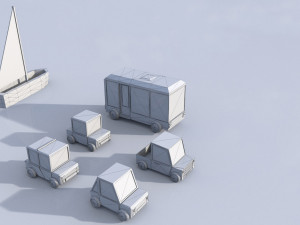 cartoon lowpoly sea city pack Modelo 3D