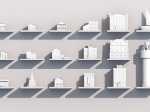 cartoon lowpoly sea city pack Modelo 3D