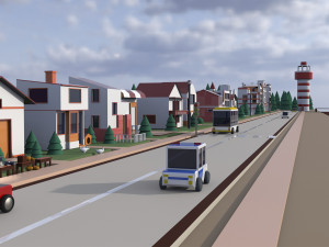 cartoon lowpoly sea city pack Modelo 3D