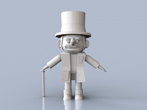 3d gentlemen near the bank pack model 3D 模型
