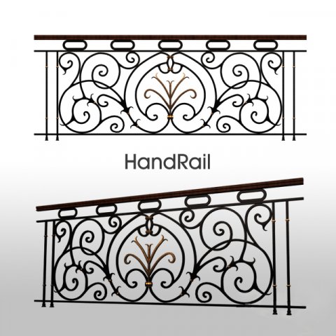 handrail 3Dモデル .c4d .max .obj .3ds .fbx .stl .blend 