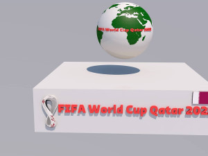 3D model FIFA World Cup 2022 Logo and Trophy Qatar VR / AR / low-poly