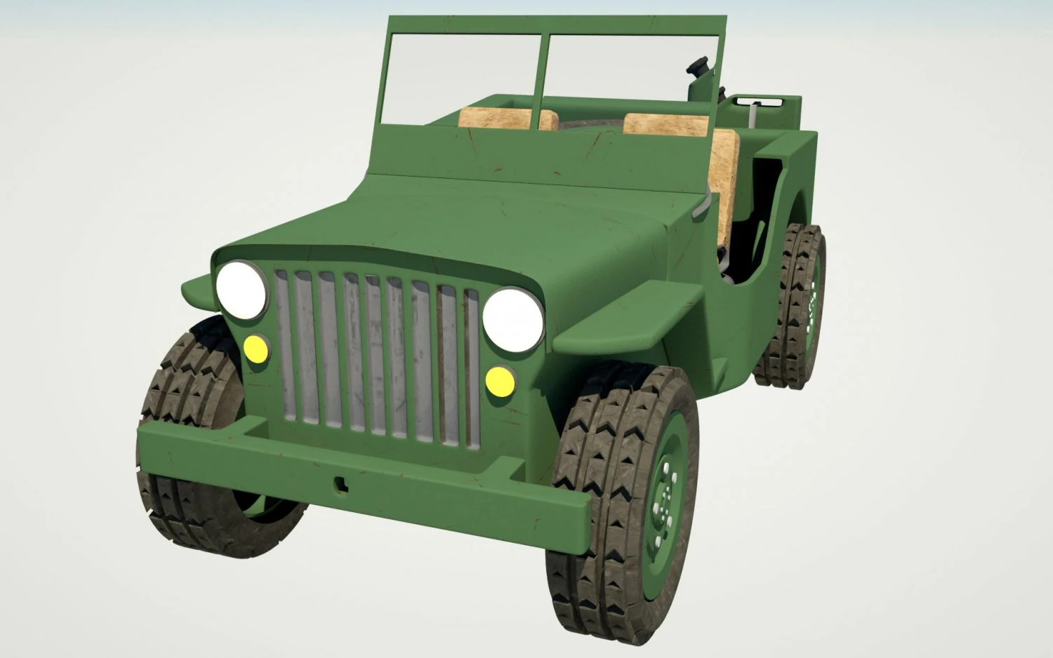 jeep willys 3D Model .c4d .max .obj .3ds .fbx .stl .blend 