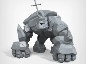 3d baskı i&ccedil;in taş golem 3D Baskı Modeli