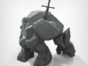 golem de pedra para impress&atilde;o 3D Modelo de Impressão 3D
