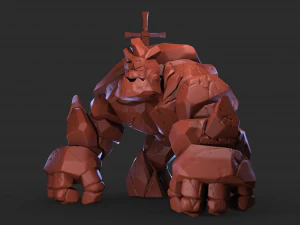golem de pedra para impress&atilde;o 3D Modelo de Impressão 3D