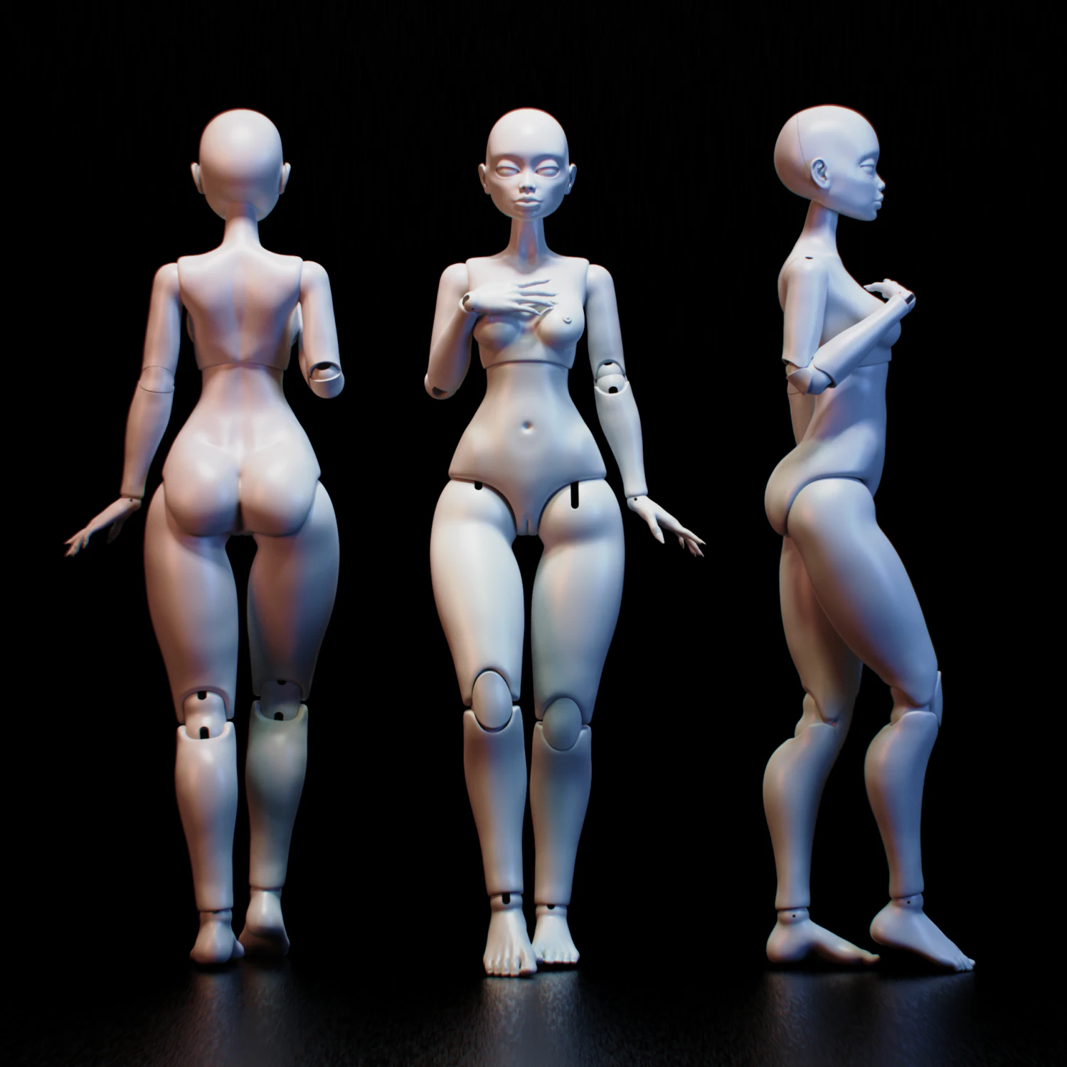boneca bjd magna para impress&atilde;o 3d 26cm Modelo de Impressão 3D .c4d .max .obj .3ds .fbx .stl .blend 