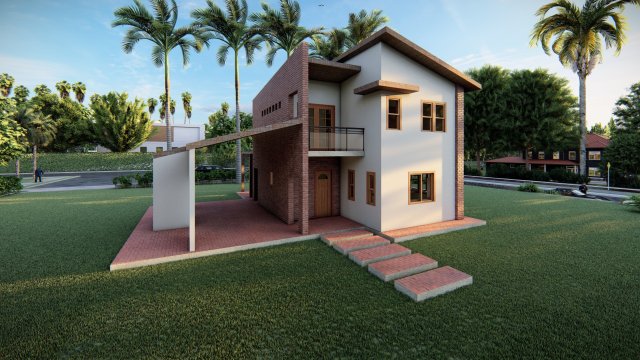 modern villa Modelo 3D .c4d .max .obj .3ds .fbx .stl .blend 