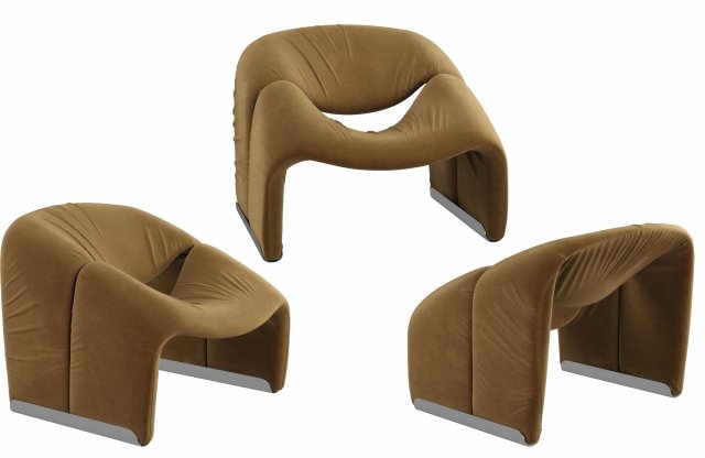 groovy m-chair by pierre paulin 3D Model .c4d .max .obj .3ds .fbx .stl .blend 