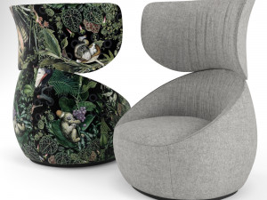 hana armchair menagerie of extinct animals velvet 3Dモデル