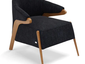 ウルティス・オサ アーモンド仕上げとチャコール生地の布張りアームチェア 3Dモデル