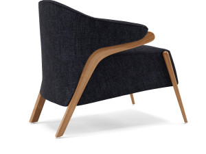 uultis osa upholstered armchair in almond finish and charcoal fabric 3D Model