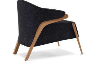 uultis osa upholstered armchair in almond finish and charcoal fabric 3D Model