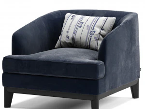 eichholtz monterey опівнічно-блакитний оксамит 3D Модель