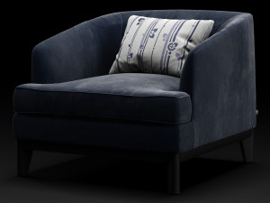 eichholtz monterey midnight blue velvet 3D Model