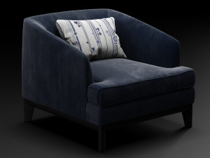 eichholtz monterey midnight blue velvet 3D Model