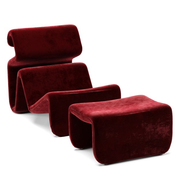 pair of jan chairs with ottomans designed by jan ekselius 3D Model .c4d .max .obj .3ds .fbx .stl .blend 