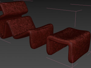 pair of jan chairs with ottomans designed by jan ekselius 3D Model