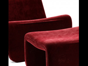 pair of jan chairs with ottomans designed by jan ekselius 3D Model