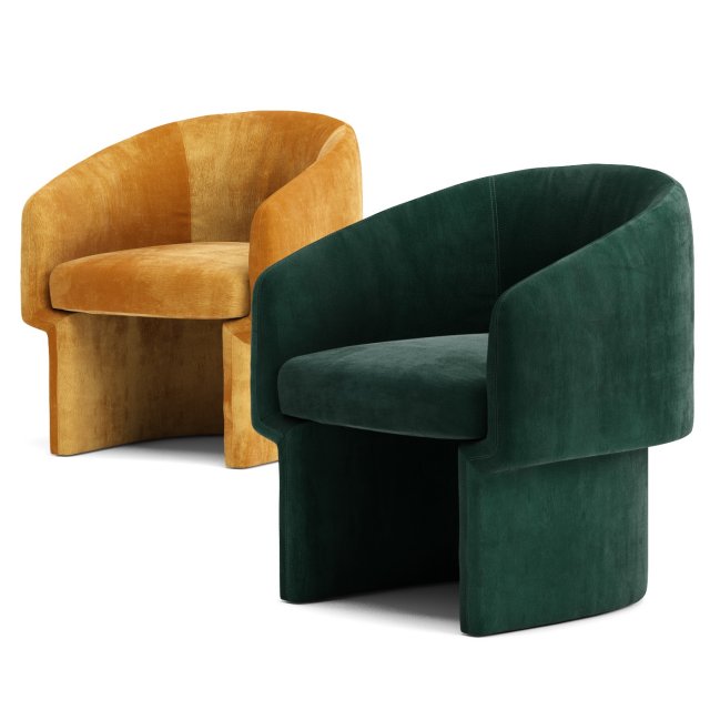 silver orchid lyell velvet accent chair 3D Model .c4d .max .obj .3ds .fbx .stl .blend 